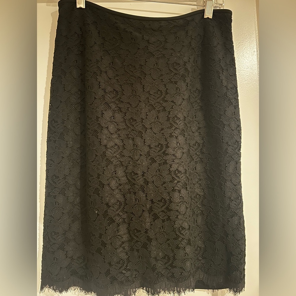Diane von Furstenberg DVF Scotia Lace Pencil Skirt Black Size 10 - Picture 4 of 9
